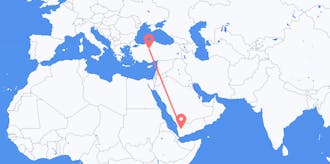 出发地 也门目的地 土耳其的航班