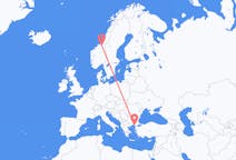 Flyg från Trondheim, Norge till Alexandroupolis, Grekland
