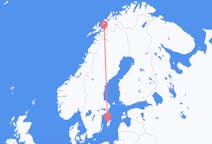 Lennot Visbystä, Ruotsi Narvikiin, Norja