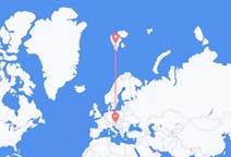 Flyg från Graz till Svalbard