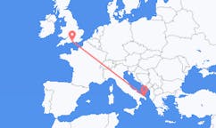 Flyreiser fra Brindisi, Italia til Southampton, England