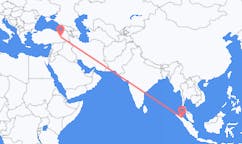 Loty z Medan, Indonezja do Bingöla, Turcja