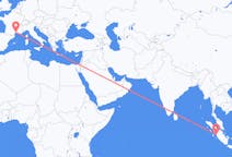 Flüge von Padang, Indonesien nach Montpellier, Frankreich
