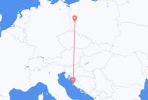 Loty z Zielona Góra, Polska do Zadaru, Chorwacja