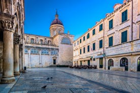 The aerial view of Dubrovnik, a city in southern Croatia fronting the Adriatic Sea, Europe.