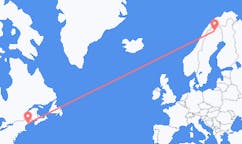 Lennot Rocklandista, Yhdysvallat Kiirunaan, Ruotsi