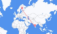 เที่ยวบิน จาก มทุไร, อินเดีย ถึงจีวาสกีลา, ฟินแลนด์