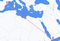Flyrejser fra Aden til Barcelona