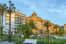 Photo of panoramic aerial view of San Sebastian (Donostia) on a beautiful summer day, Spain.