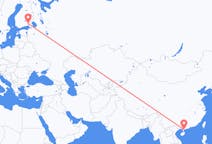 Lennot Zhanjiangista, Kiina Lappeenrantaan, Suomi