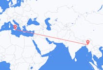 Flyreiser fra Kalay, Myanmar (Burma) til Catania, Italia