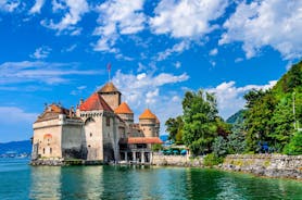 Photo of Castle Chillon one of the most visited castle in Montreux, Switzerland attracts more than 300,000 visitors every year.