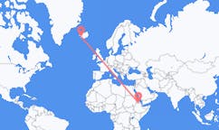 Flyreiser fra Aksum, Etiopia til Reykjavík, Island