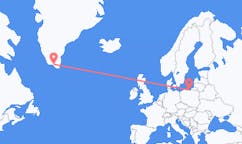 Voos de Narsaq, Groenlândia para Gdańsk, Polônia