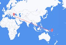 Vluchten van Honiara, Salomonseilanden naar Eskişehir, Turkije