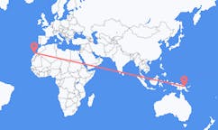 Flyreiser fra Madang, Papua Ny-Guinea til Lanzarote, Spania