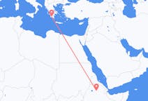Lennot Lalibelalta, Etiopia Kalamataan, Kreikka