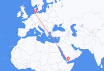 Flyrejser fra Aden til Hamborg