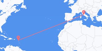 เที่ยวบินจากแอนติกาและบาร์บูดาไปยัง อิตาลี
