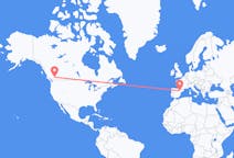 Flyreiser fra Kamloops, Canada til Zaragoza, Spania