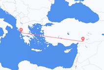 Lennot Gaziantepista, Turkki Prevezaan, Kreikka