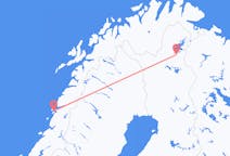 Lennot Sandnessjøenistä, Norja Ivaloon, Suomi