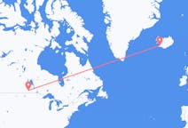 Lennot Brandonilta, Kanada Reykjavíkiin, Islanti
