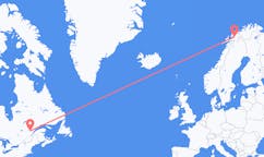 Lennot Saguenaystä, Kanada Bardufossiin, Norja
