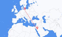 Voos de Al-`Ula, Arábia Saudita para Estetino, Polônia