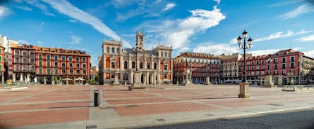 Photo of aerial view of Valladolid skyline, Spain.