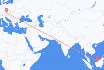 Flyg från Sibu, Malaysia till Linz, Österrike