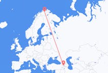Lennot Jerevanista, Armenia Lakselviin, Norja