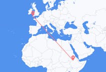 Flyrejser fra Bahir Dar, Etiopien til Newquay, England