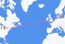미국 클리블랜드에서 출발해 덴마크 보른홀름으로(으)로 가는 항공편