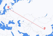 중국 면양에서 출발해 핀란드 라펜란타에게(으)로 가는 항공편