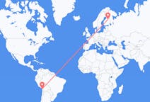 Flyreiser fra Arica, Chile til Kajana, Finland