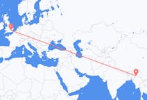 Flyreiser fra Homalin, Myanmar (Burma) til London, England