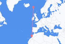 Vluchten van Guelmim, Marokko naar Sørvágur, Faeröer