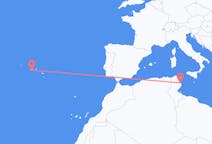 チュニジアのモナスティルから、ポルトガルのサン・ロケ・ド・ピコまでのフライト