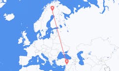 Voos de Pajala, Suécia para Gaziantepe, Turquia