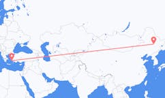 Vluchten van Harbin, China naar Leros, Griekenland