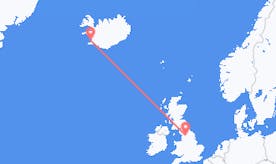 Flyrejser fra Island til England