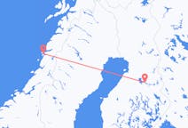 Lennot Sandnessjøenistä, Norja Kajaaniin, Suomi