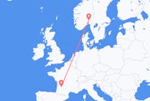Flyreiser fra Oslo, Norge til Bergerac, Frankrike