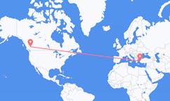 Flyreiser fra Williams Lake, Britisk Colombia, til Izmir