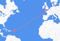 Lennot Antiguasta, Antigua ja Barbuda Quimperiin, Ranska
