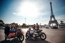 París hápunktur borgarferð á vintage Sidecar mótorhjóli