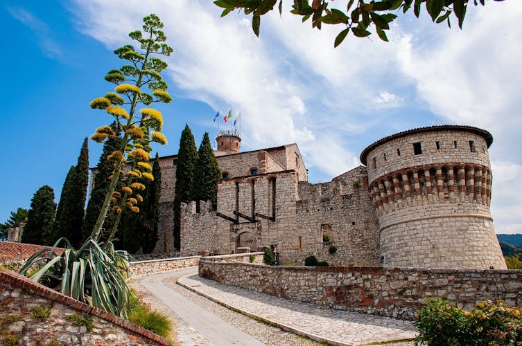 View of the Brescia castle in Italy.