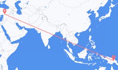 出发地 巴布亚新几内亚芒特哈根目的地 土耳其加濟安泰普的航班