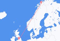 Lennot Bardufossilta, Norja Manchesteriin, Englanti
